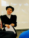 Bonnie Hansen, wearing a Victorian Riding Costume, shares the story of Loula