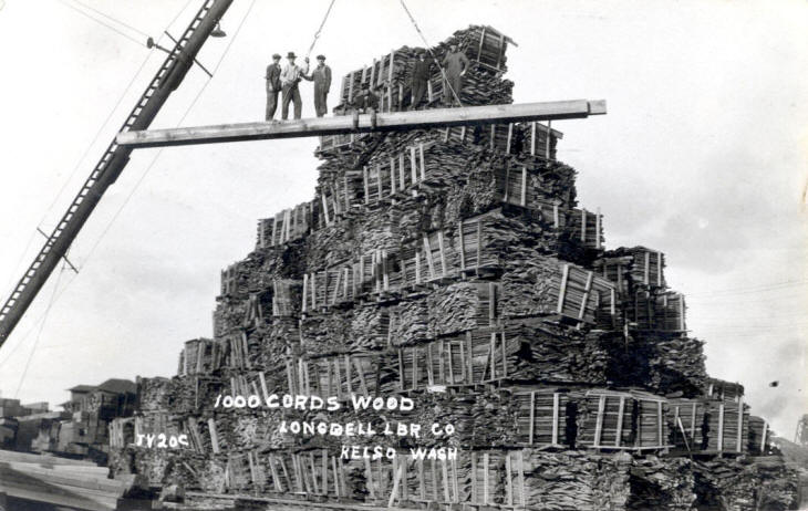 1000 Cords of Wood, Longbell Lumber Co., Kelso, Washington