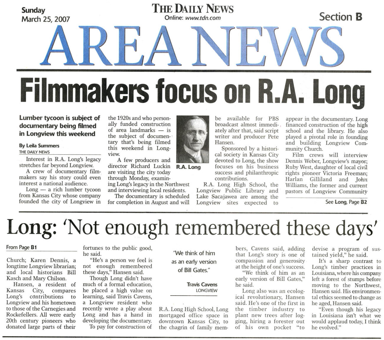 Filmmakers focus on R. A. Long